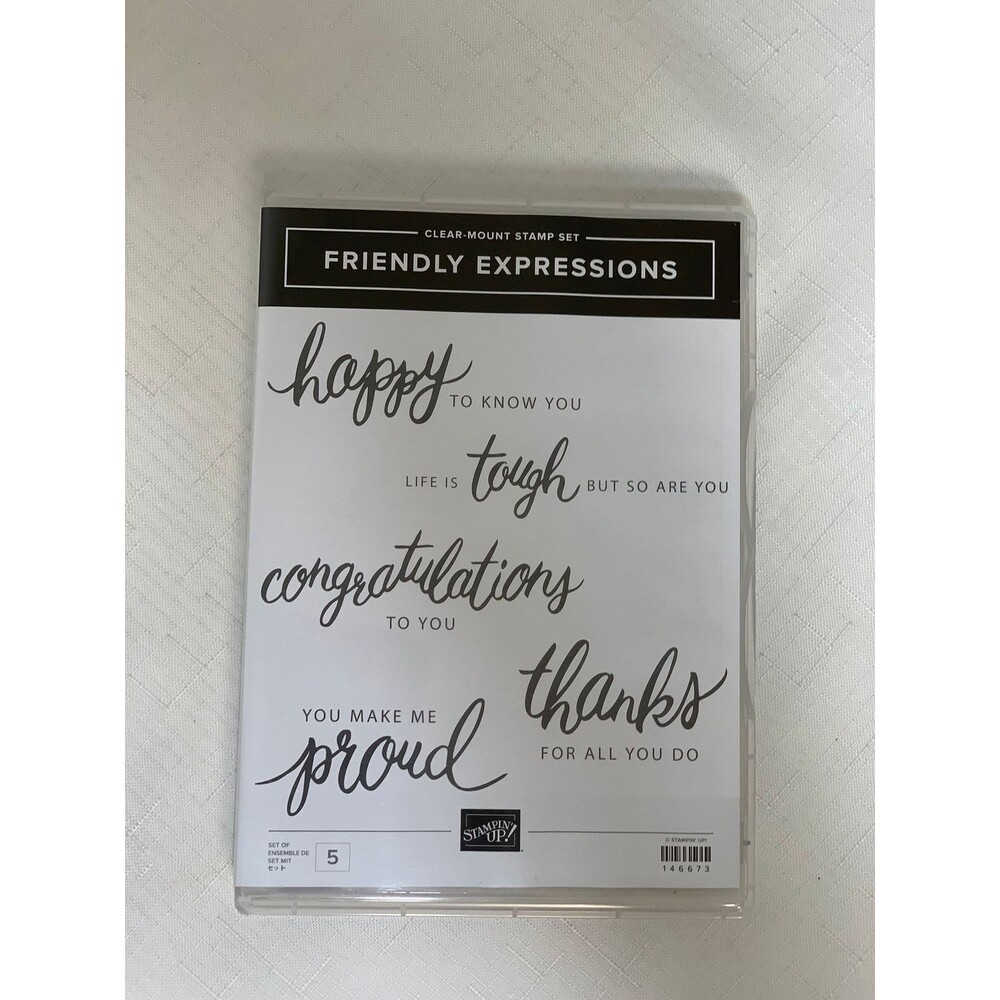 Stampin Up Set Friendly Expression clear polymer Card Craft Scrapbook Happy